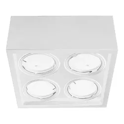 Aplique Plafón BOX Cardánico 4 Luces AR111 Blanco o Negro JIELI