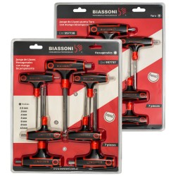 Juego de 7 Llaves T Hexagonal Torx con Mango Bicomp. BIASSONI
